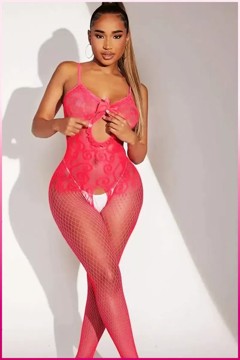 Pembe Fantezi Kadın Seksi  Vücut Çorabı