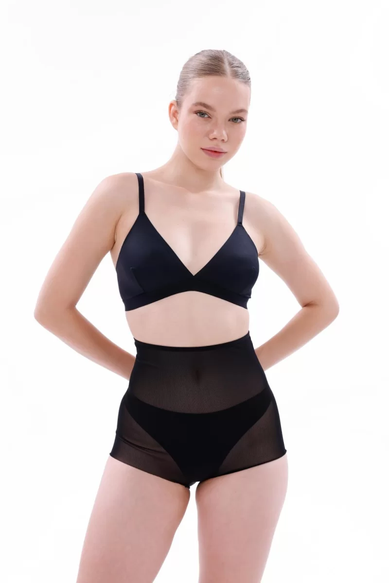 Siyah Mı Emay 2706 Lazer Tül Toparlayıcı Slip Hayalet Külot Korse