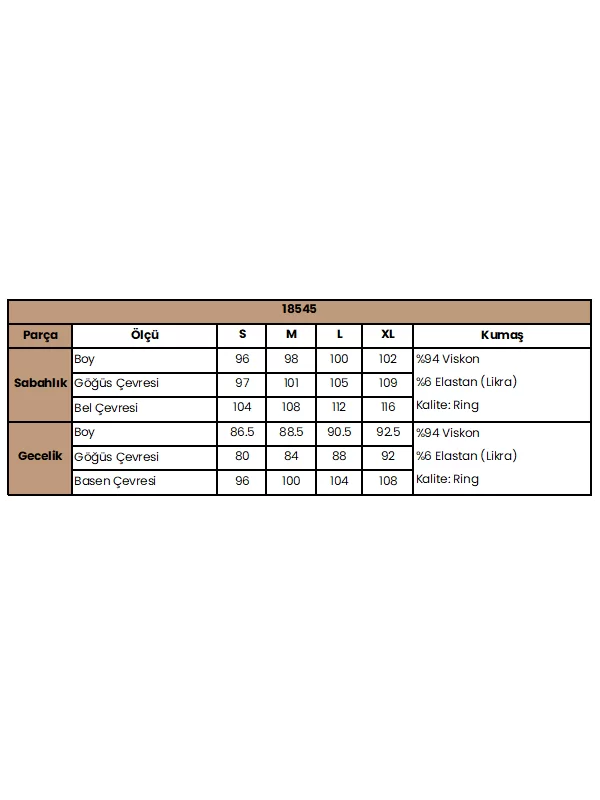 Dekolteli Yakası Ve Kolu Dantelli Sabahlık Takımı