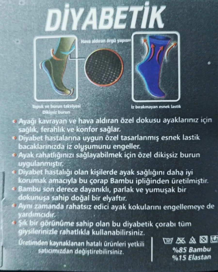 Savcıoğlu Diabetik Bambu Soket Çorap 10 Adet