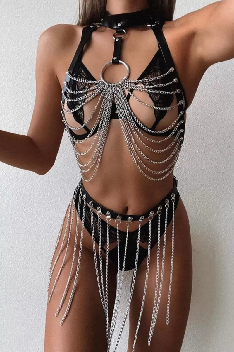 Zincirli Alt Üst Fantezi Set