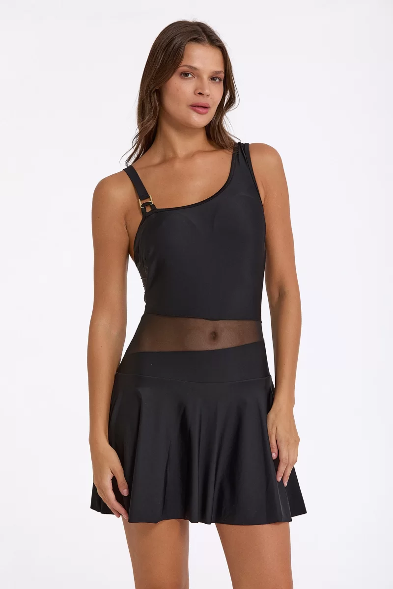 Argento 0571-3001 Kadın Tül Detay Elbiseli Mayo