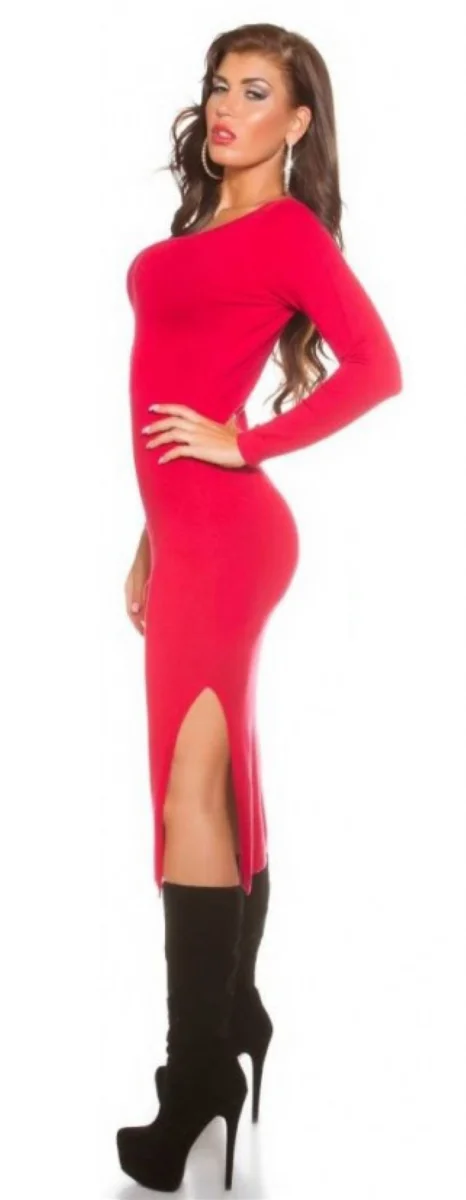 B101171 Uzun Kollu Yırbrfaçlı Kalem Elbise