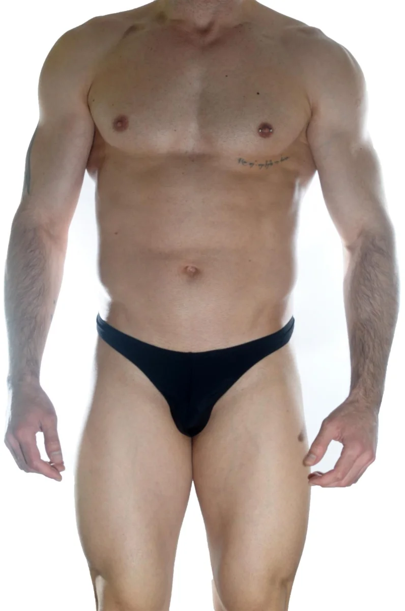 Erkek  Arkası Metalli Siyah String