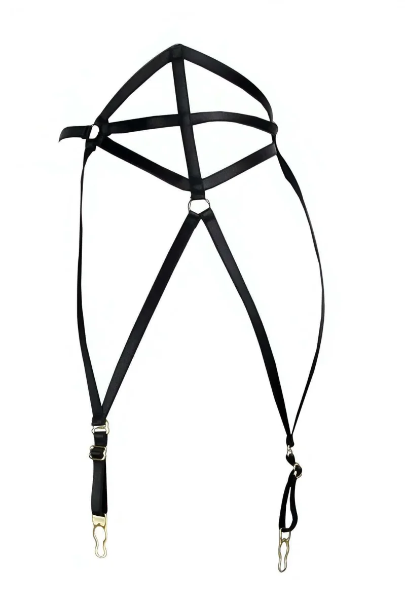 Çok Seksi Lastik Jartiyer Harness - Brf153