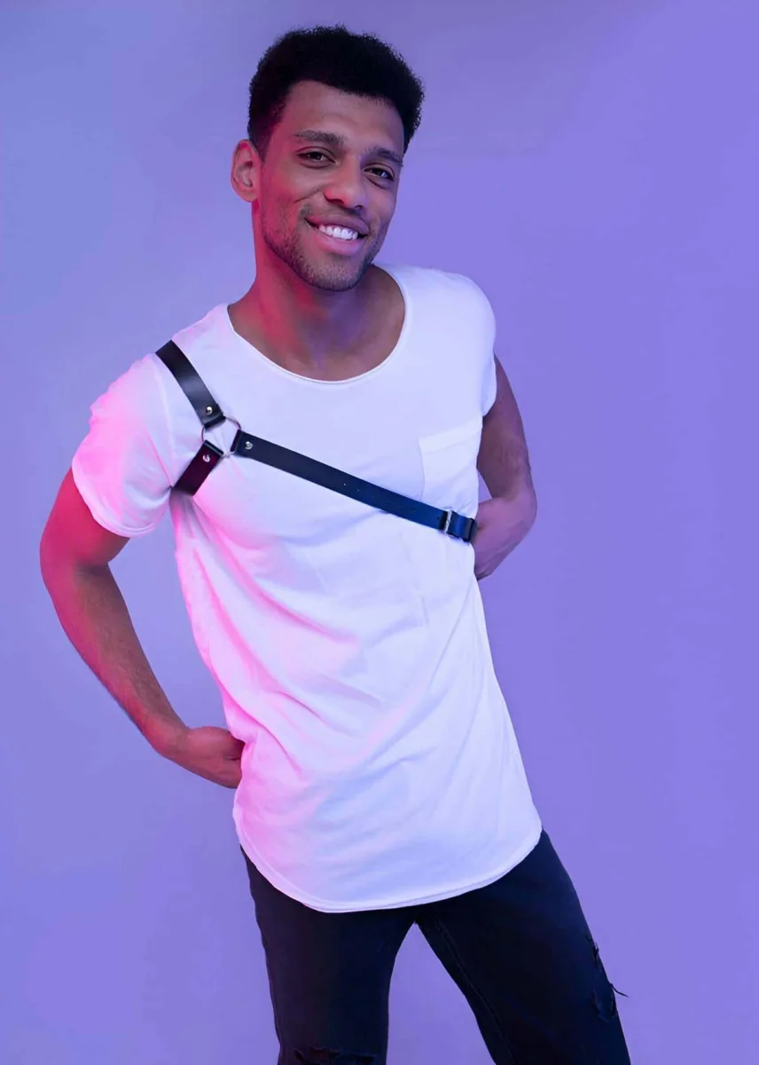 Çapraz Kol Detaylı Erkek  Deri Harness - Brfm3