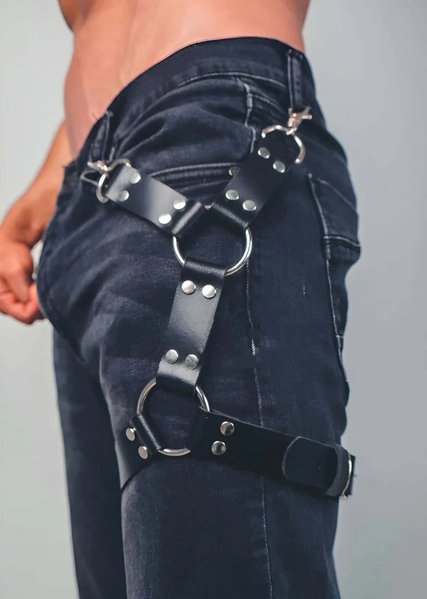 Bacağı Saran Seksi Deri Harness - Brfm51