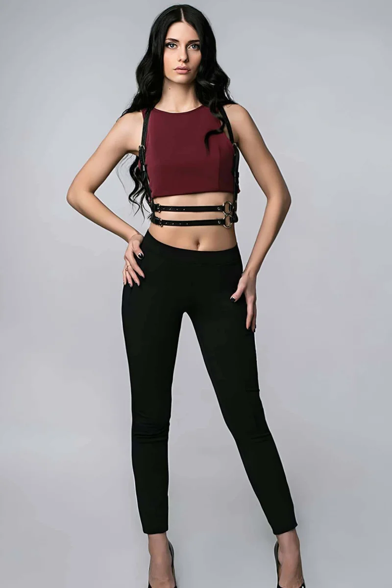 T-shirt Üzeri Seksi Deri Aksesuar - Brf210