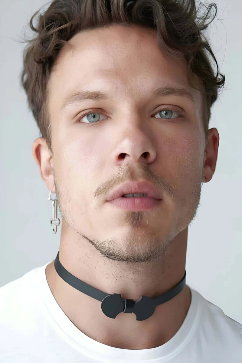 Erkek  Seksi Boyunluk Deri Harness  - Brfm87