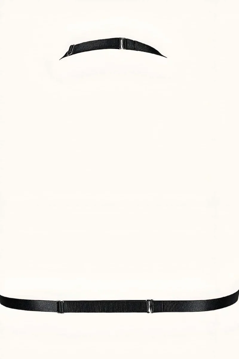 Zincirli Lastik Seksi Göğüs Harness - Brf805