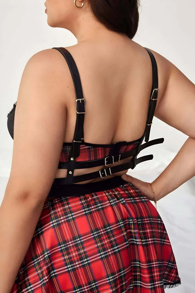 Zincir Detaylı Deri Göğüs Harness - Brf808