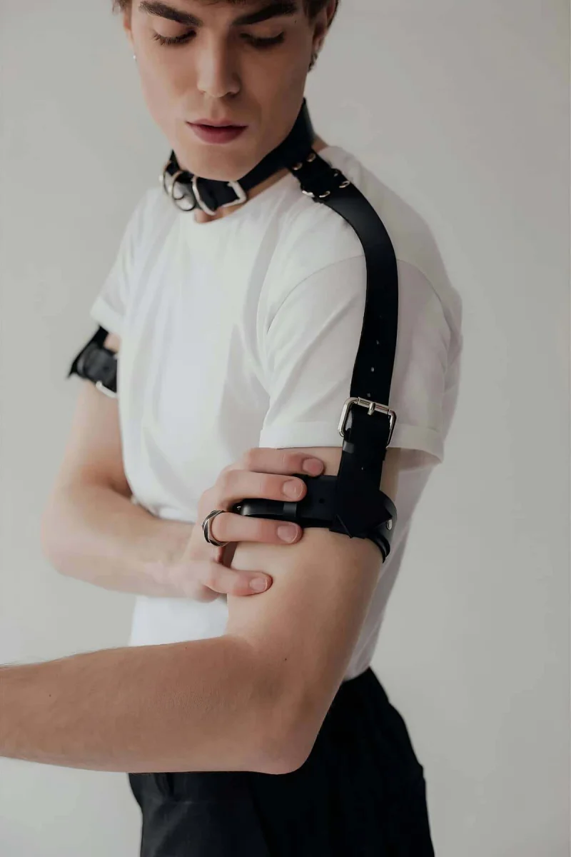 Boyun - Pazu Ve Omuz Detaylı Şık Erkek  Harness - Brfm90