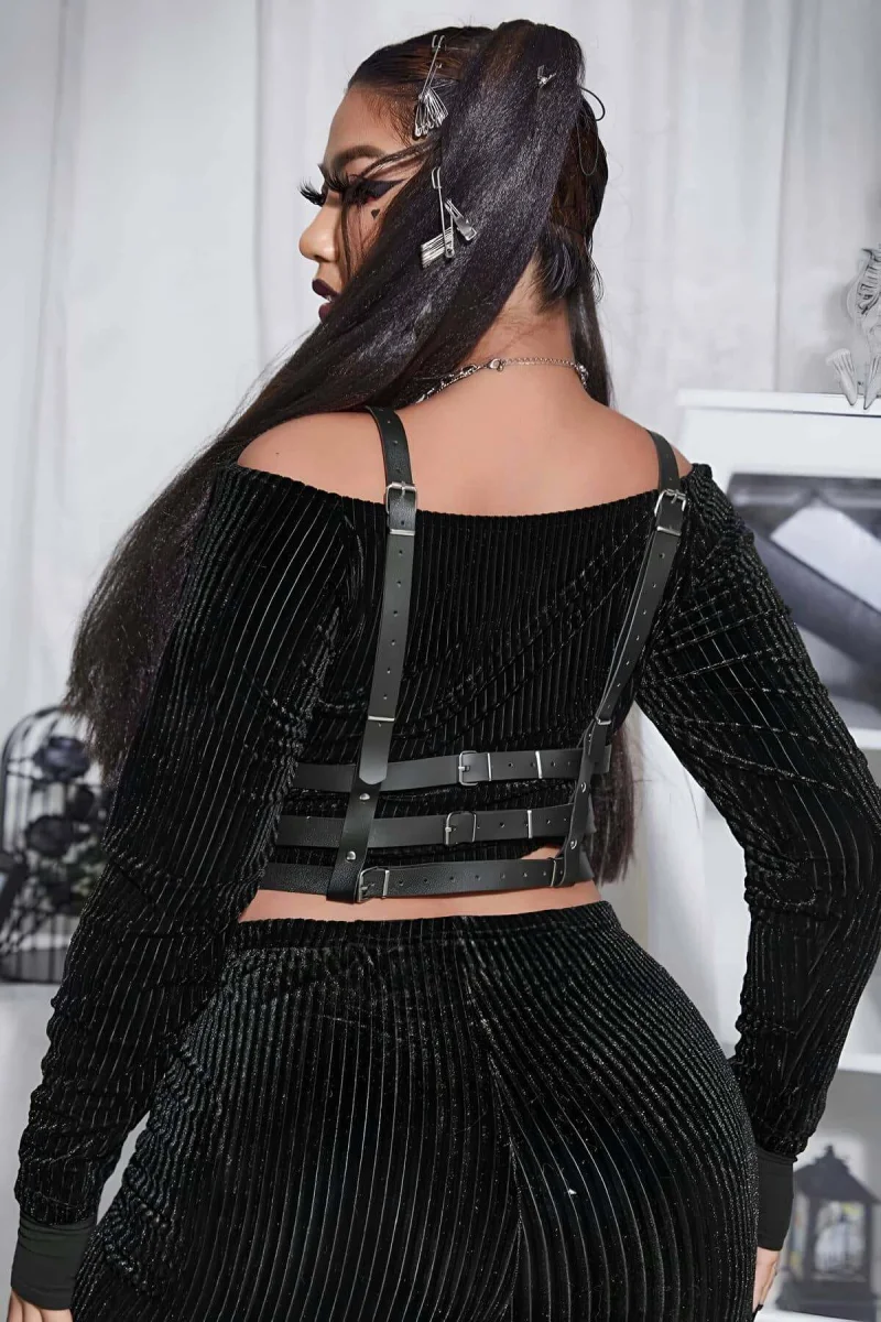 Fantazi Deri Göğüs Harness, Kadın Göğüs Üzeri Harness - Brf955