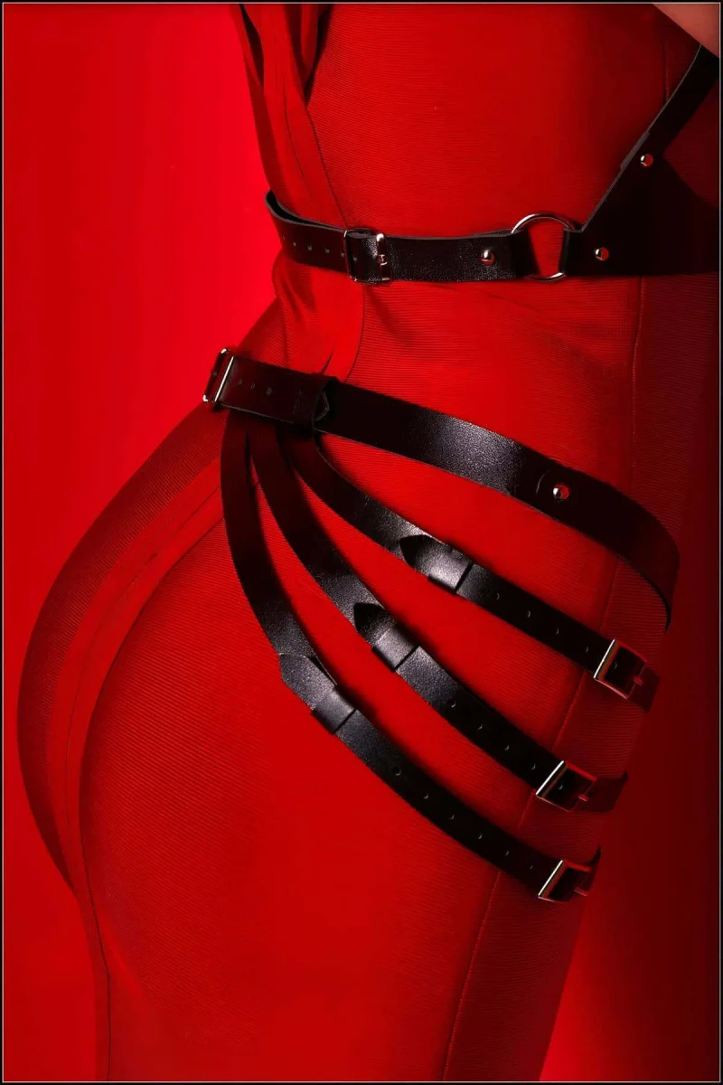 Elbise Kemeri, Şık Kadın Deri Kemer, Tarz Kemer Harness Takım - Brf1139