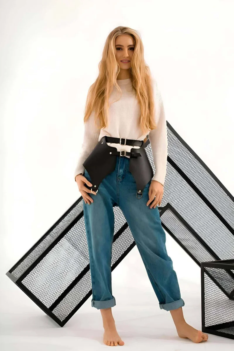 Günlük Kullanıma Seksi Deri Etek Harness - Brf1119