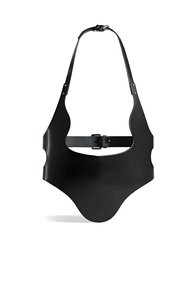 Zincirli Maske Detaylı Şık Korse Kemer, Şık Deri Kemer - Brf1136