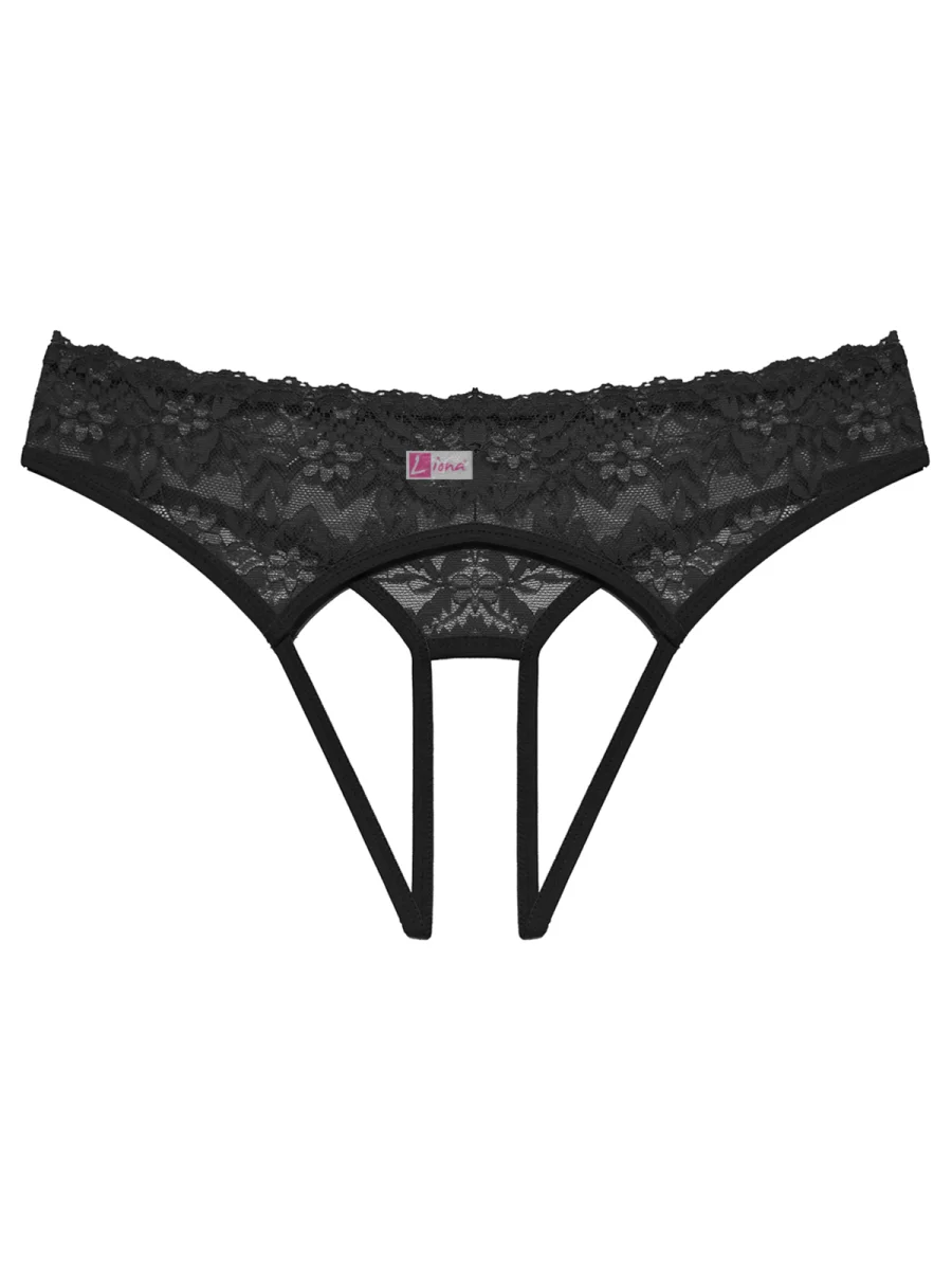 Özel Bölgesi Açık Kadın Siyah Fantazi Külot