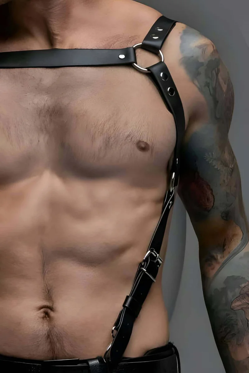 Şık Erkek  Göğüs Kemer, Gömlek Üzeri Erkek  Kemer, Fantezi Erkek  Deri Giyim - Brfm155