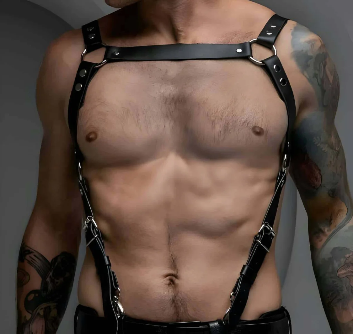 Şık Erkek  Göğüs Kemer, Gömlek Üzeri Erkek  Kemer, Fantezi Erkek  Deri Giyim - Brfm155