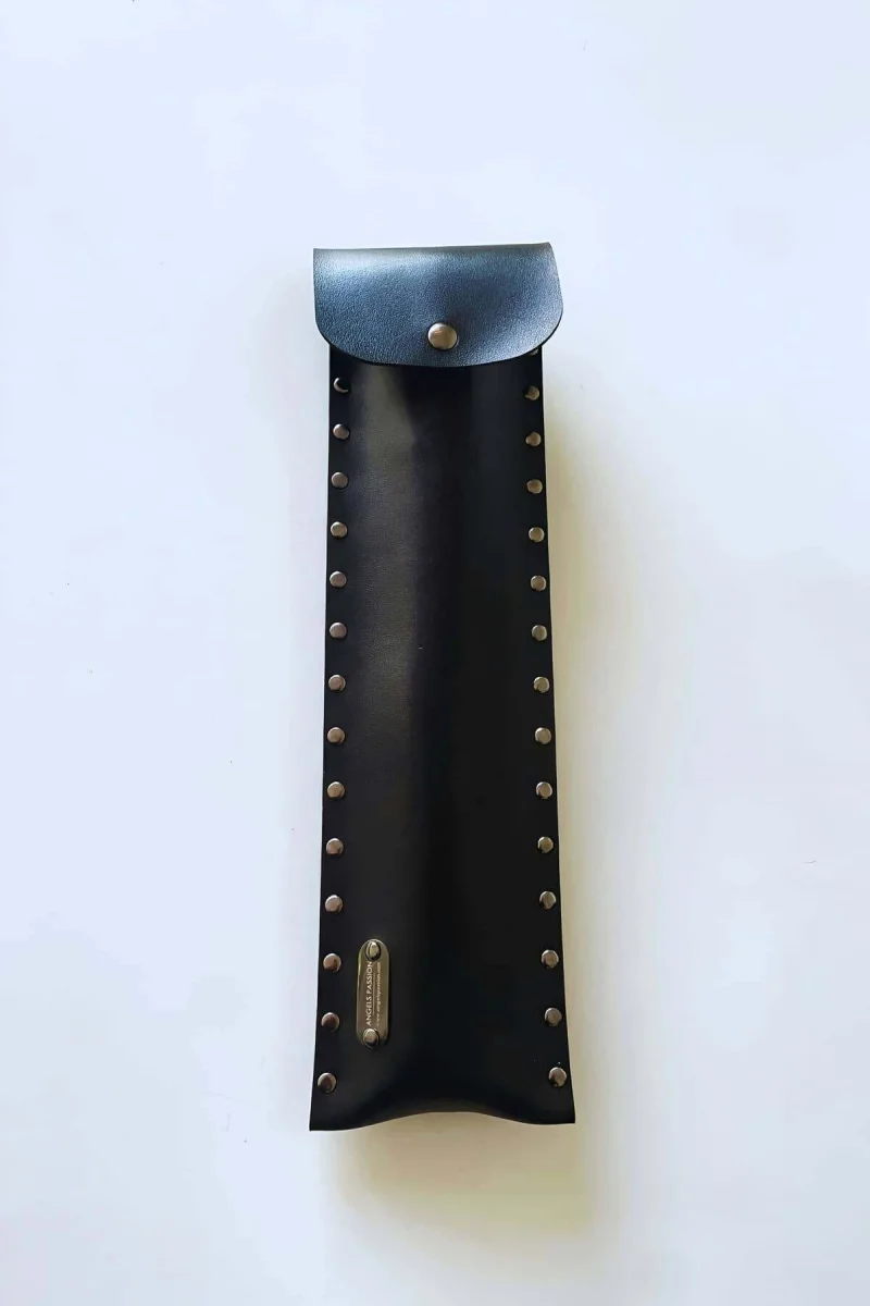 Deri Çantalı Siyah Kırbaç, Şık Deri Kırbaç, Sexy Aksesuar - Brf1287