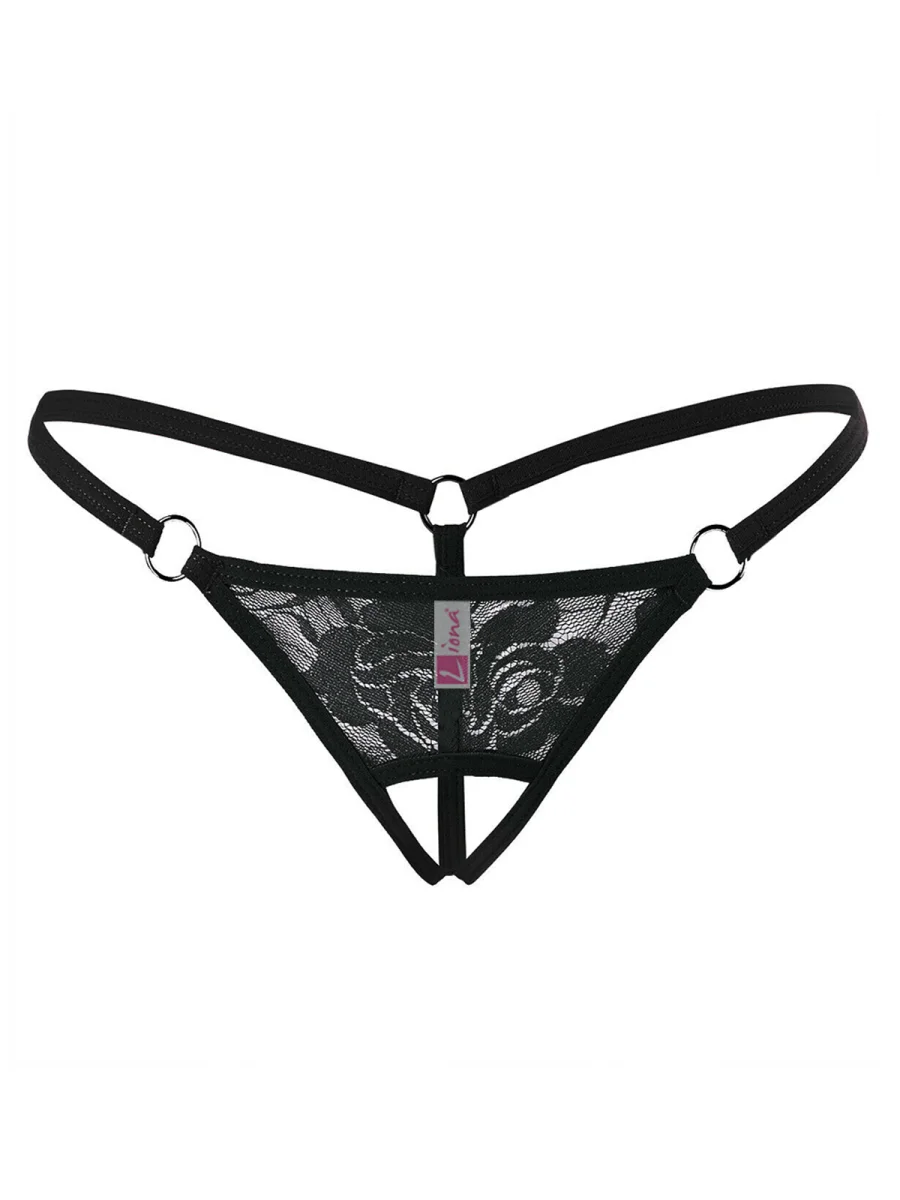 Ağı Açık Siyah Dantelli Fantezi İç Çamaşırı G String