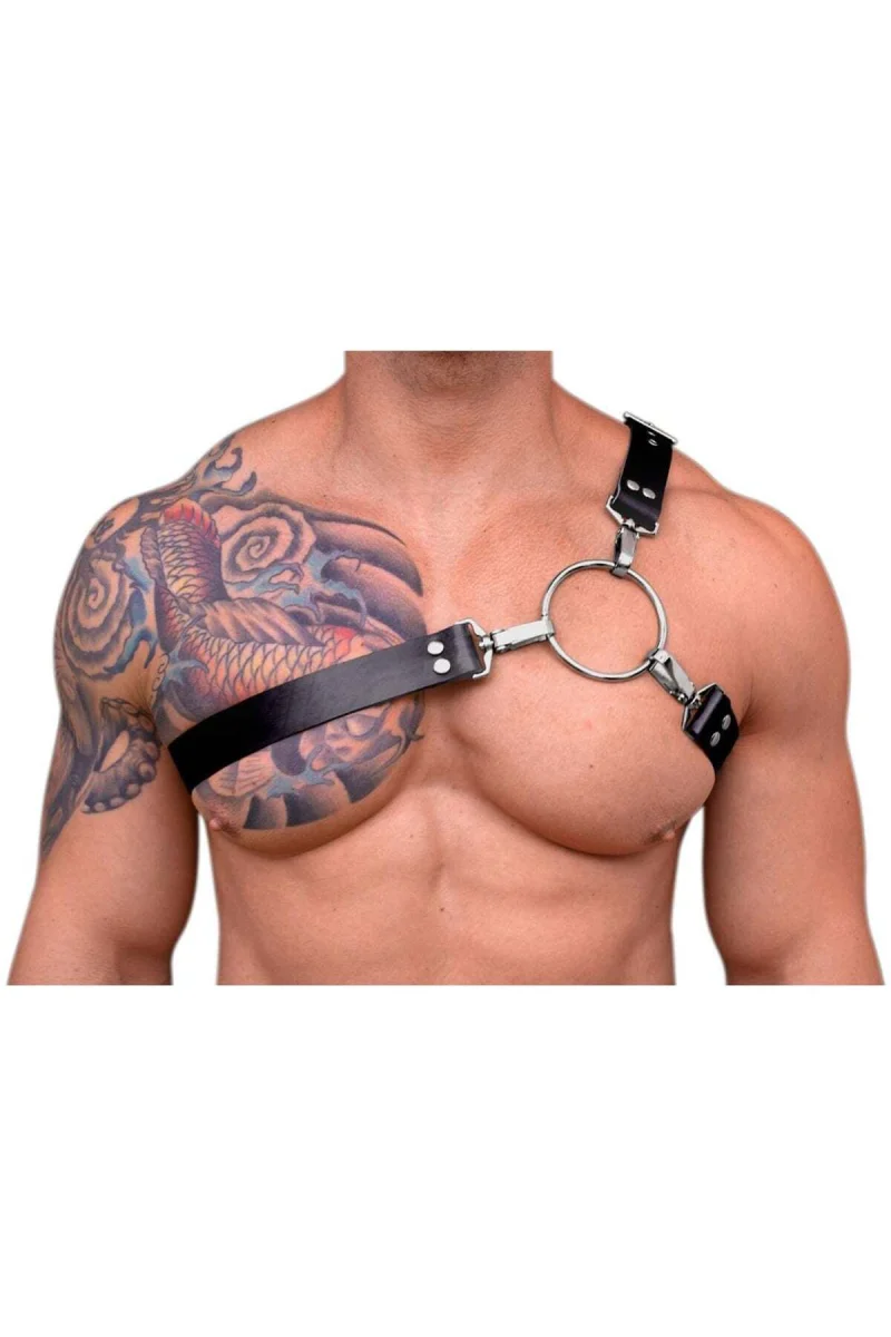 Erkek  Tek Omuz Harness, Deri Bacak Aksesuarı, Fantazi Erkek  Dış Giyim - Brfm177