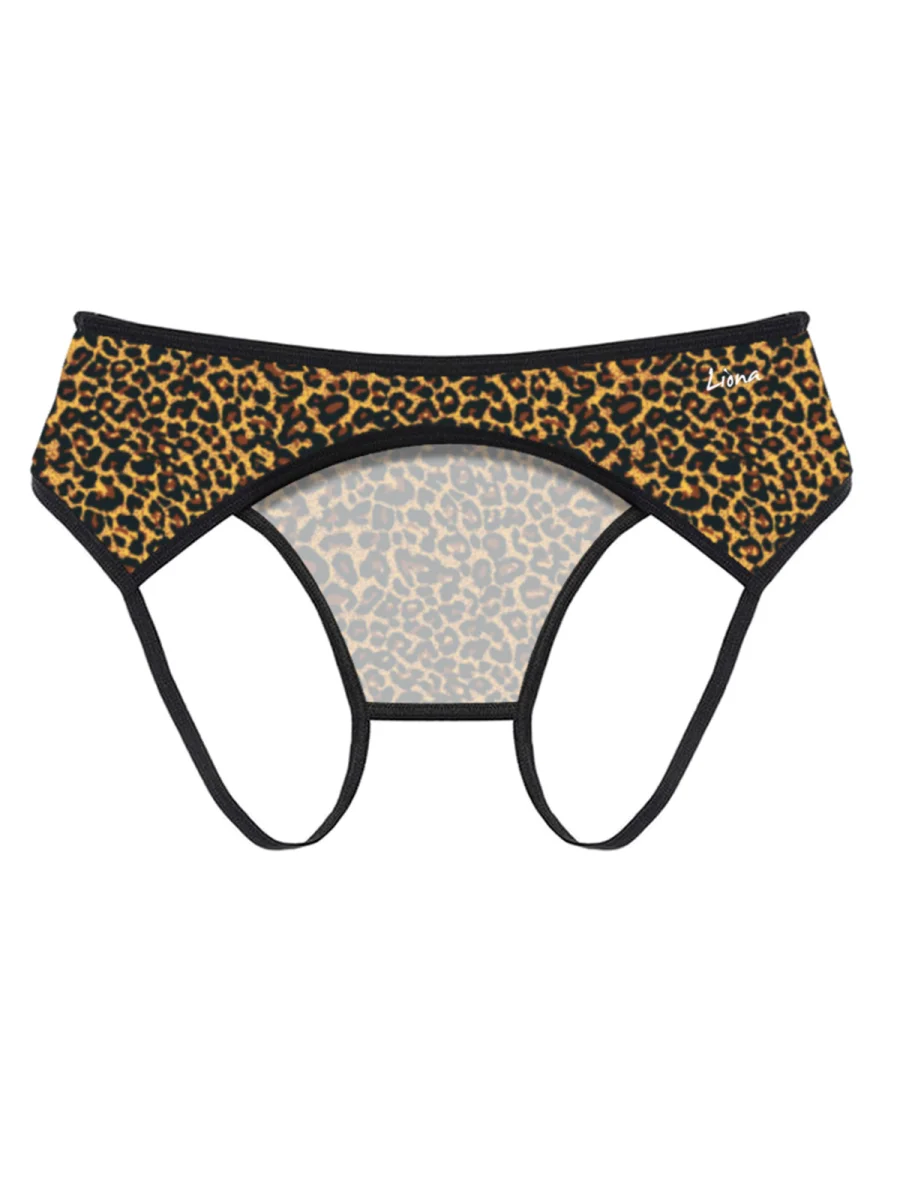 Ağı Arası Açık Leopar Desenli Fantazi Külot