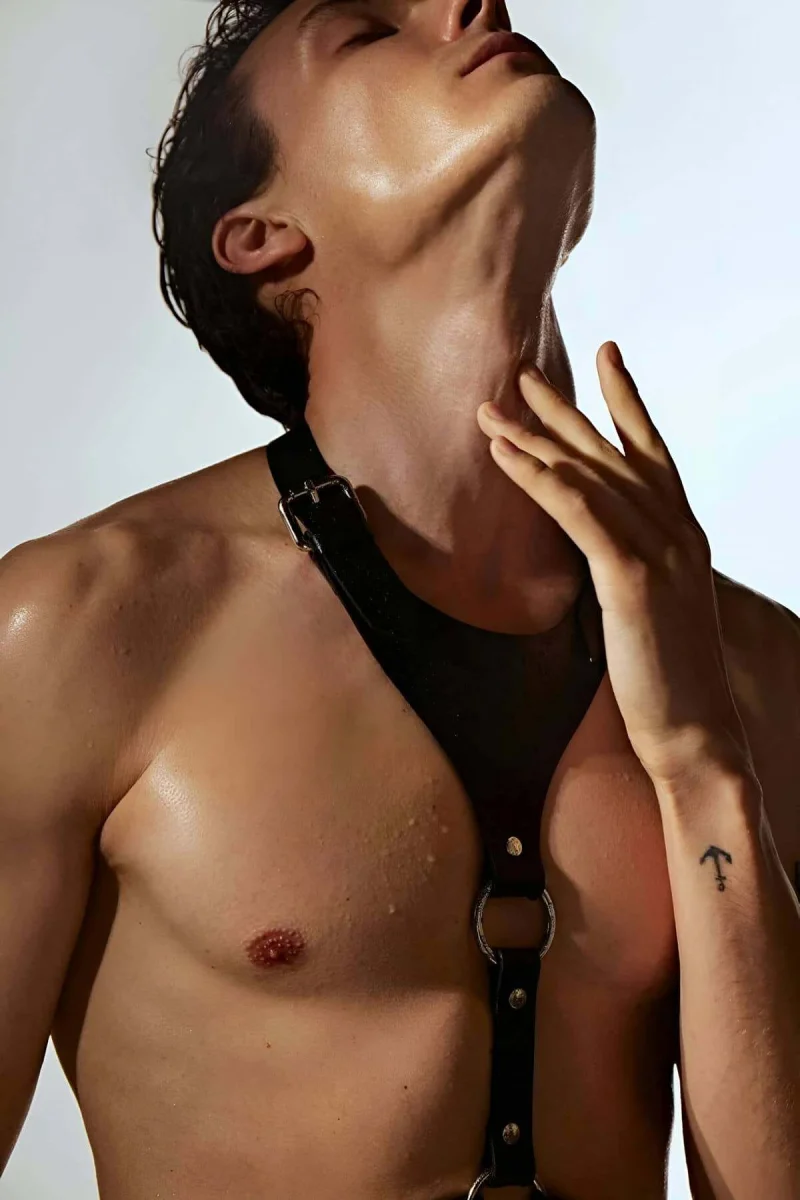 Erkek  V Göğüs Harness, Şık Gömlek Aksesuar - Brfm145