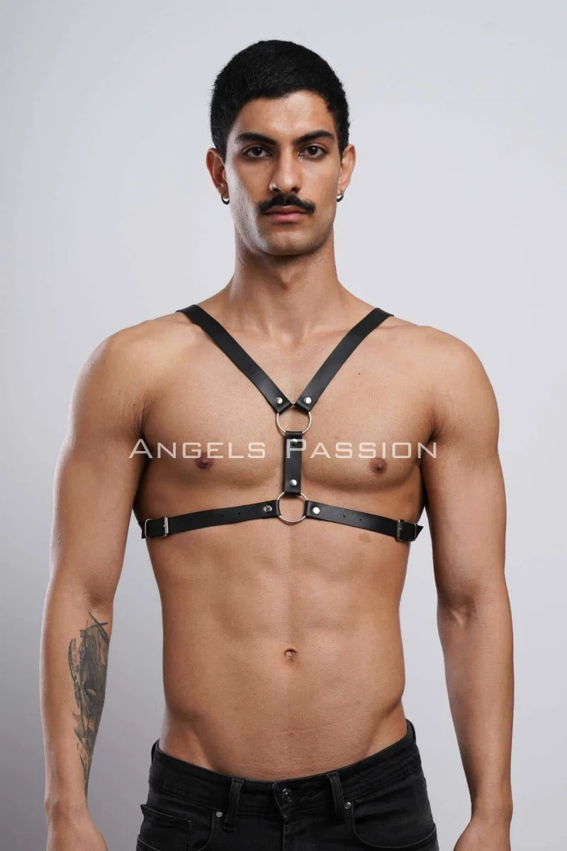 Erkek  Deri Göğüs Harness, Erkek  Fantazi Giyim, Clubwear, Partywear - Brfm44