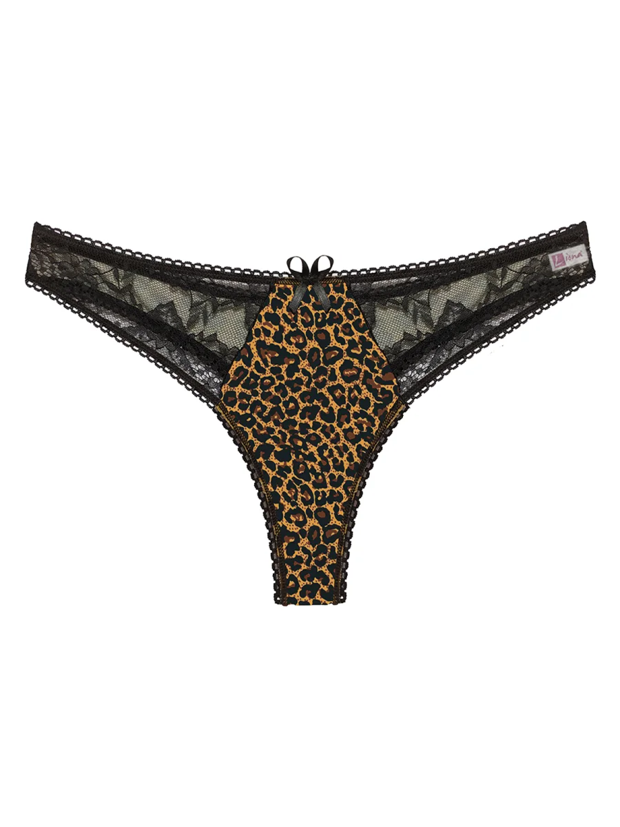 Leopar Desenli Dantelli Fantezi G String Külot