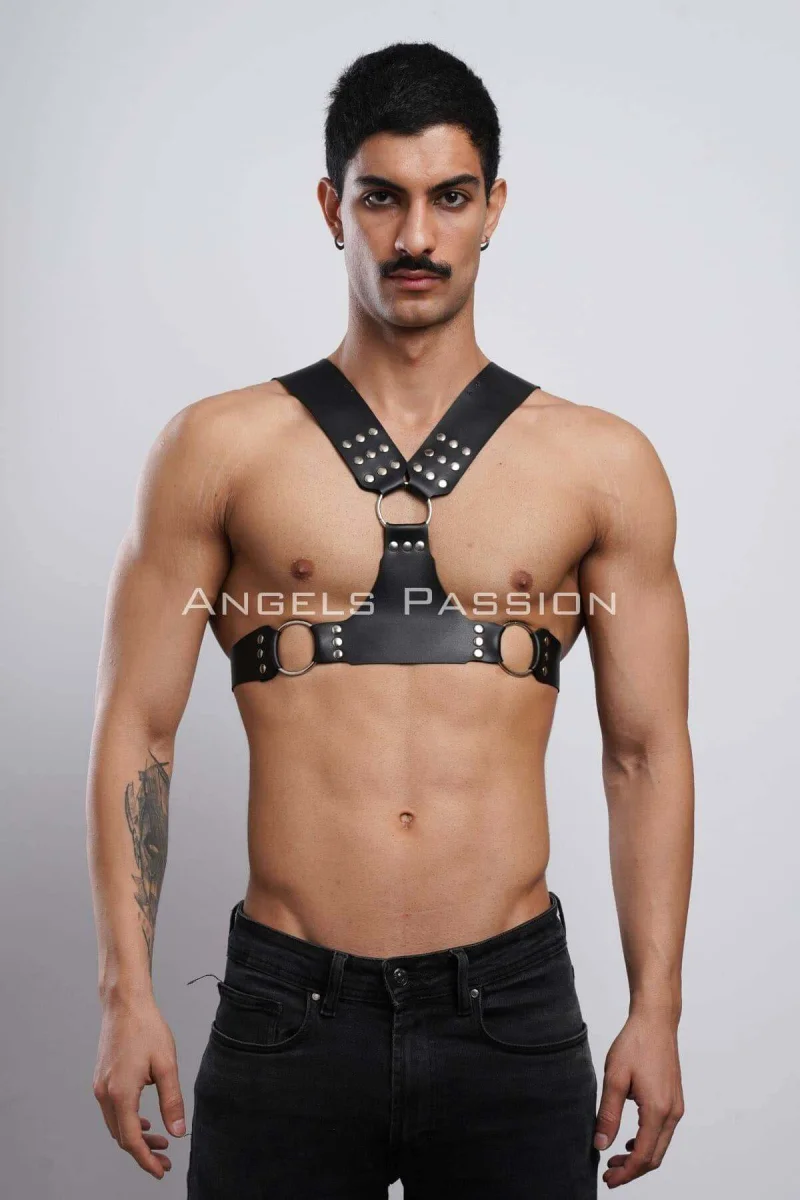 Erkek  Harness, Göğüs Harness, Deri Harness, Clubwear, Partyear - Brfm120