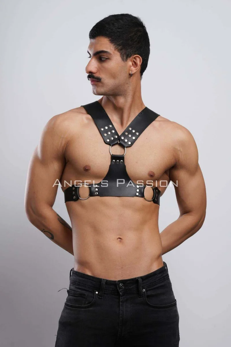Erkek  Harness, Göğüs Harness, Deri Harness, Clubwear, Partyear - Brfm120