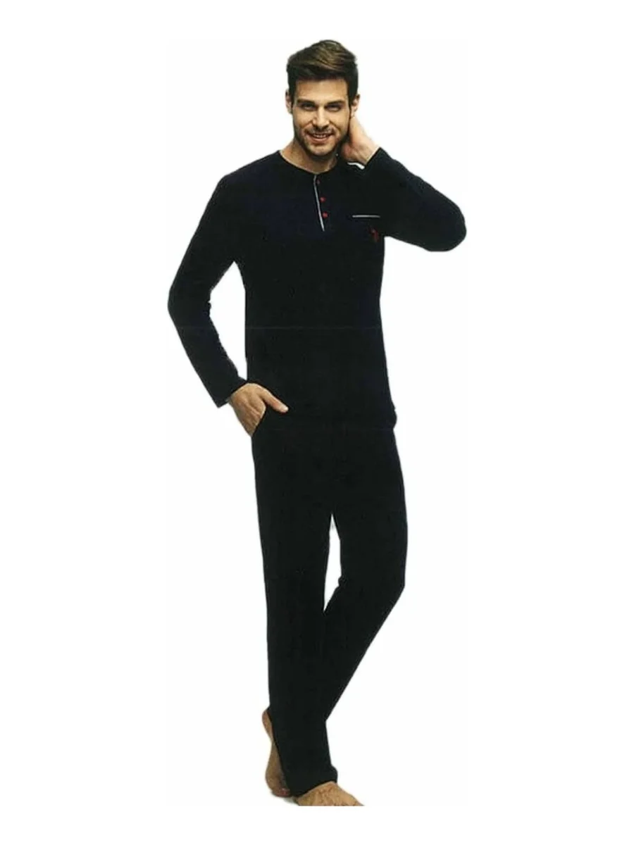 Us Polo 17384 Erkek  Uzun Kol Pijama Takımı