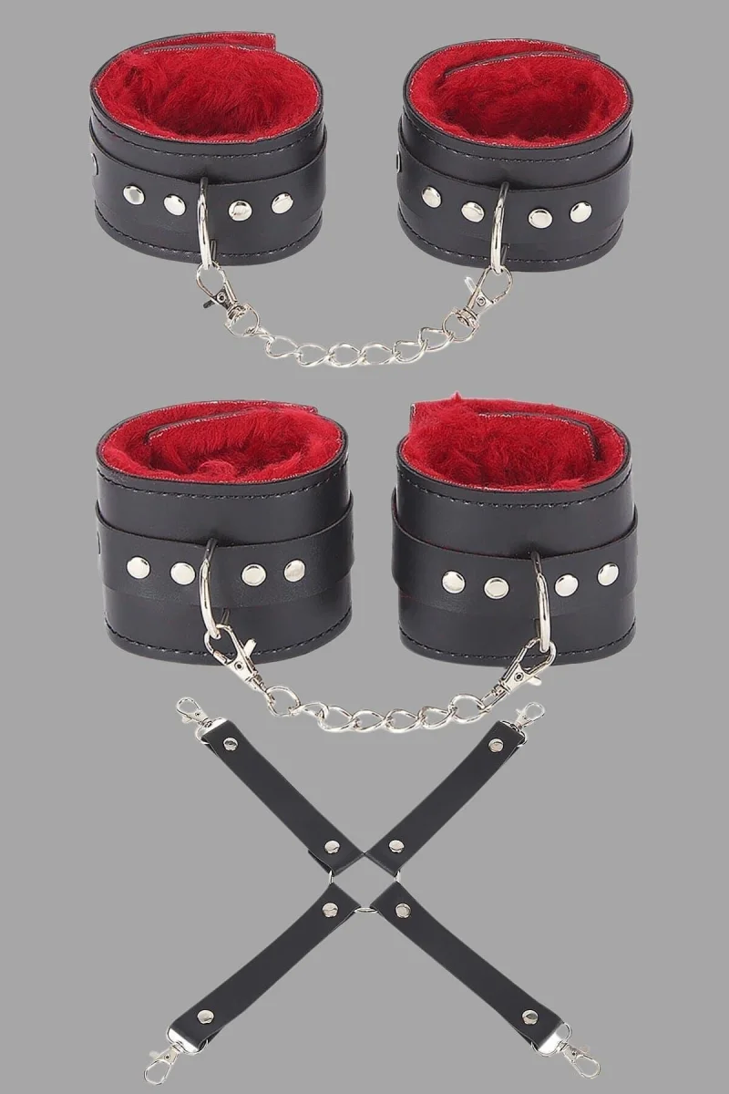 Siyah Kırmızı Harness Fantezi Aksesuar Set