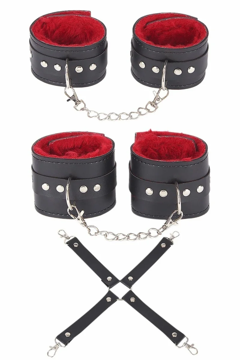 Siyah Kırmızı Harness Fantezi Aksesuar Set