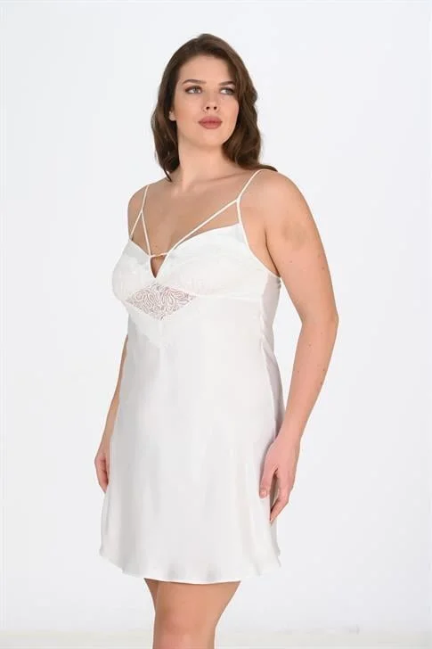 Büyük Beden Ekru  Gecelik 2100