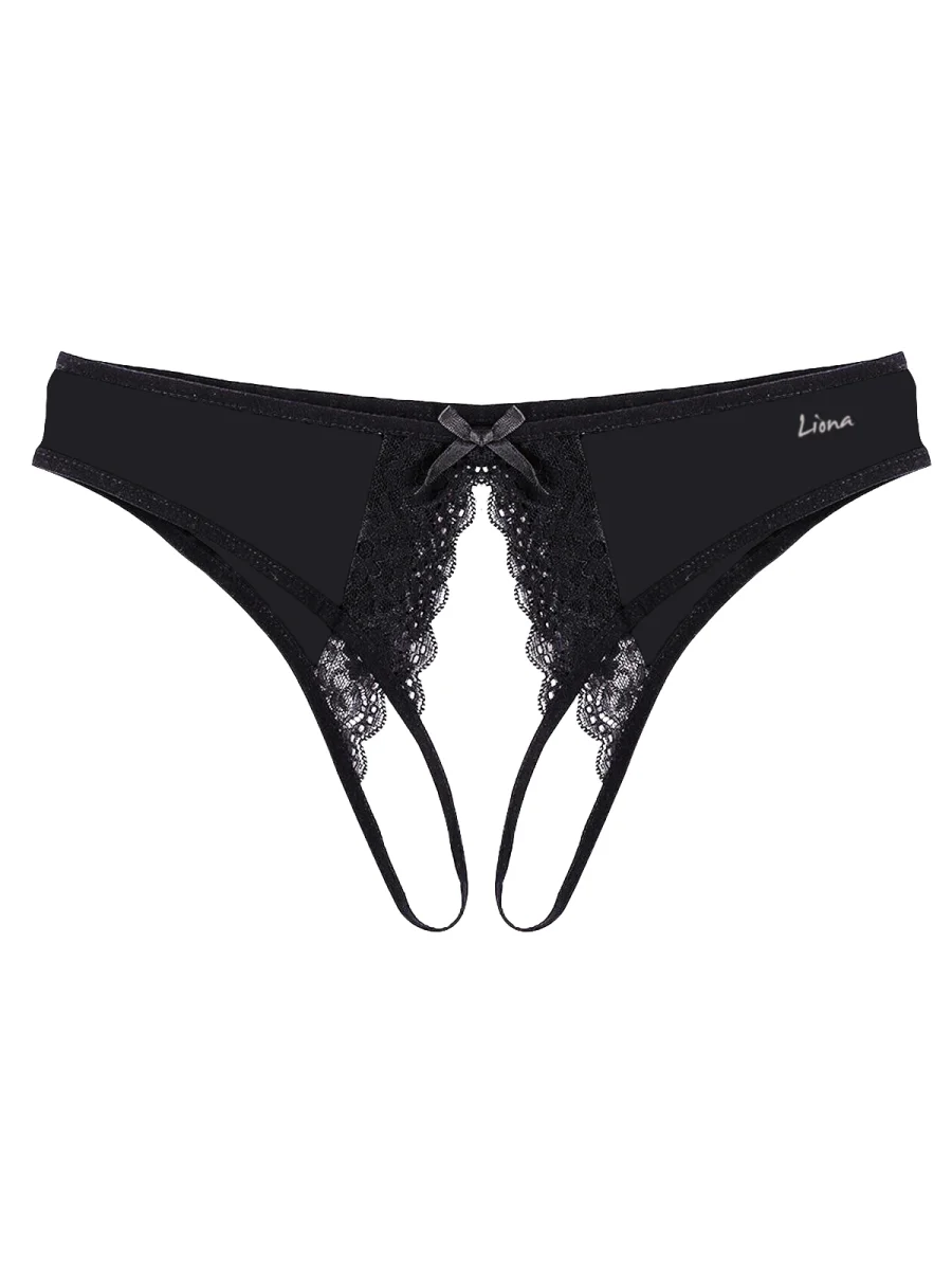 Özel Bölgesi Açık Büyük Beden Siyah Fantazi Külot