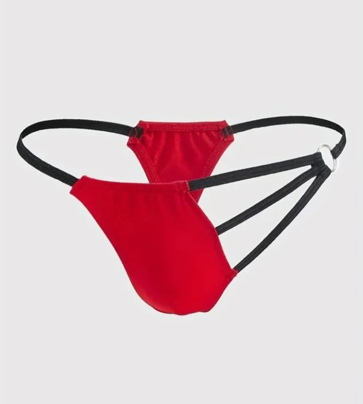 Erkek  Kırmızı Metalli Tanga İç Giyim