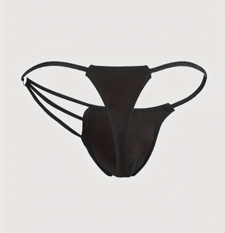 Erkek  Siyah Metalli Tanga İç Giyim