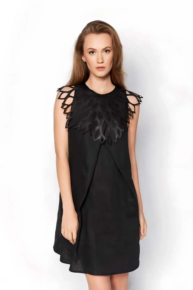 Damla Detaylı Şık Deri Harness Şal - Brf1407