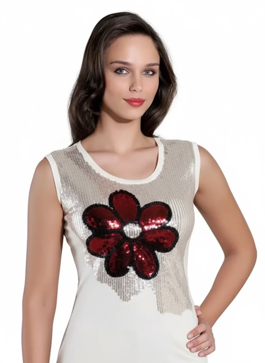 Şahinler Bayan Simli Sıfır Kol Atlet B388