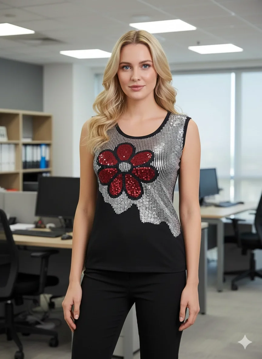 Şahinler Bayan Simli Sıfır Kol Atlet B388