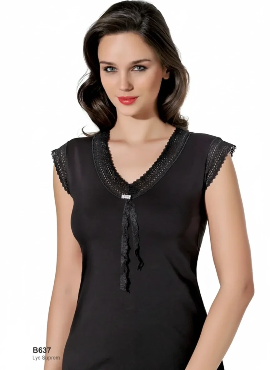 Şahinler Dantelli Taşlı Yarım Kol Atlet B637