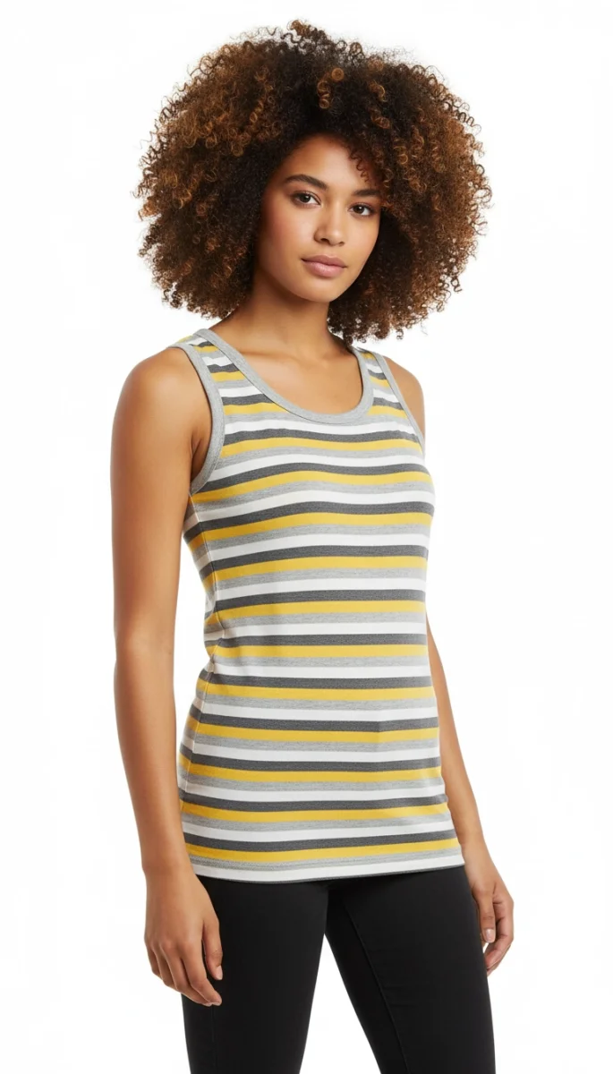 Berrak Çizgili Bayan Atlet 8008