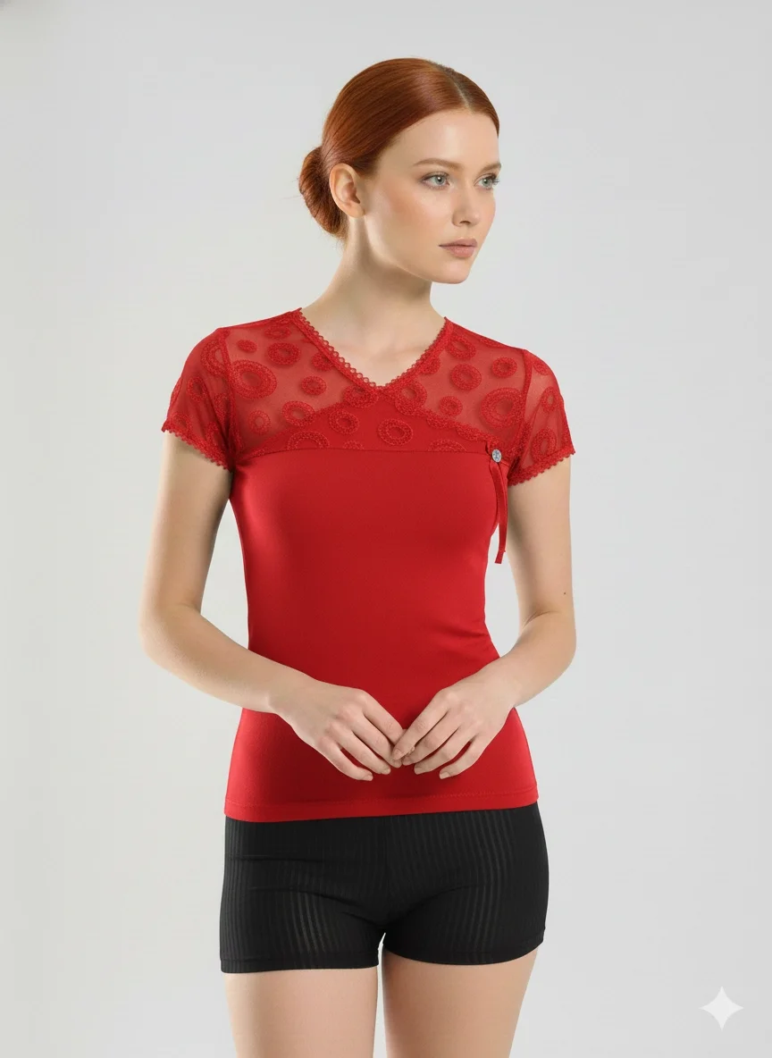 Berrak Kadın Floklu Kravize Atlet Elastane 2174