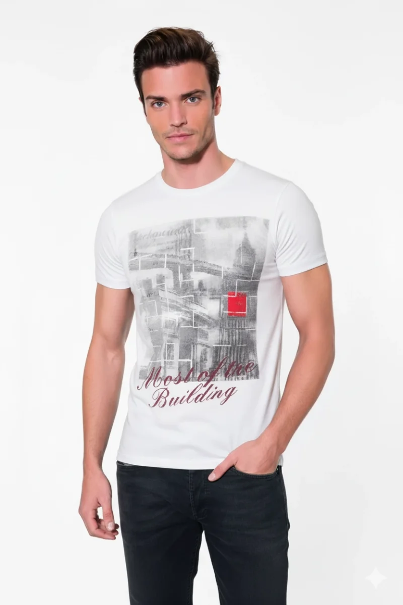 Berrak Erkek  Köprü Baskılı T-shirt 1047