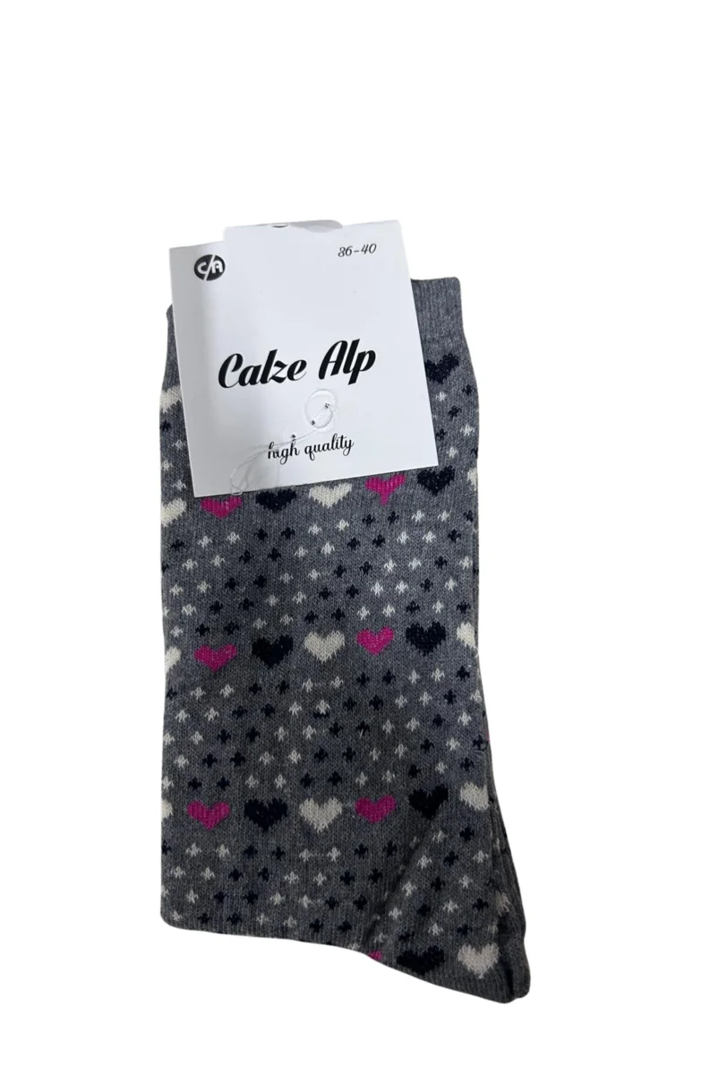 Barış Kalp Desenli Likralı Kadın Soket Çorap Adet