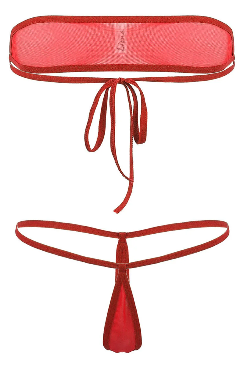 Kırmızı Seksi Sütyenli Fantazi İç Çamaşırı Takımı