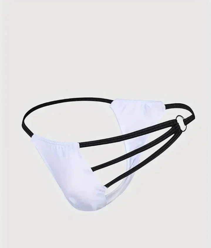 Erkek  Beyaz Metalli Tanga İç Giyim