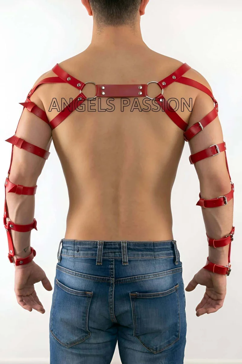 Erkek  Deri Kol Harness, Erkek  Çift Kol Harness, Erkek  Dansçı Kostüm - Brfm5